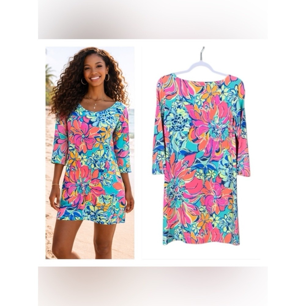 Lilly Pulitzer Sophia Dress Seaside Aqua Small Beach Coastal Resort Tropical